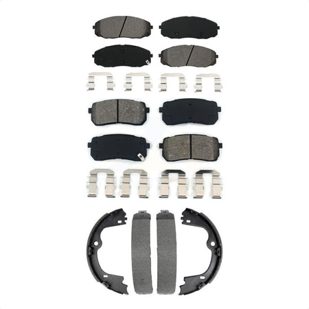Front Rear Semi-Metallic Brake Pads And Parking Shoes Kit For Kia Sedona KSN-100947