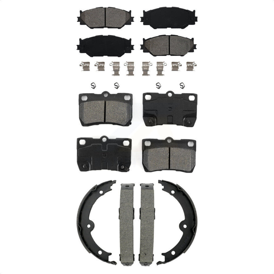 Front Rear Semi-Metallic Brake Pads And Parking Shoes Kit For Lexus IS250 KSN-100948