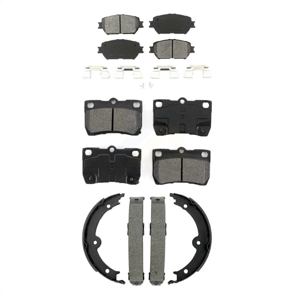 Front Rear Semi-Metallic Brake Pads And Parking Shoes Kit For Lexus IS250 GS300 KSN-100949