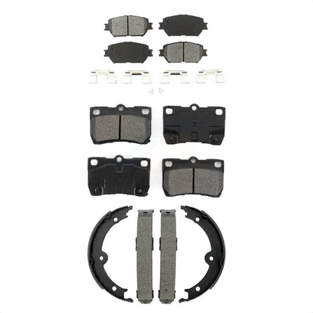 Front Rear Semi-Metallic Brake Pads And Parking Shoes Kit For Lexus IS250 GS300 KSN-100949