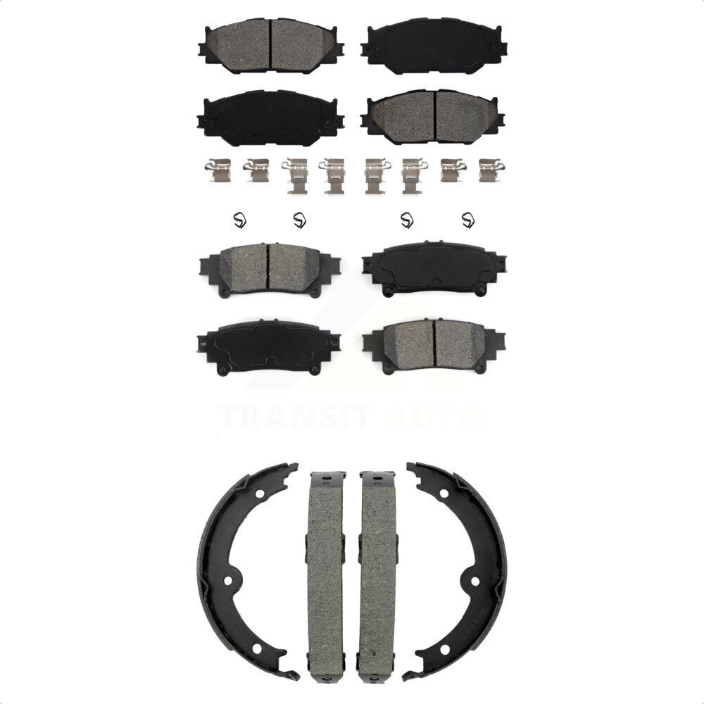 Front Rear Semi-Metallic Brake Pads Parking Shoe Kit For Lexus IS250 With F Sport Package KSN-100951