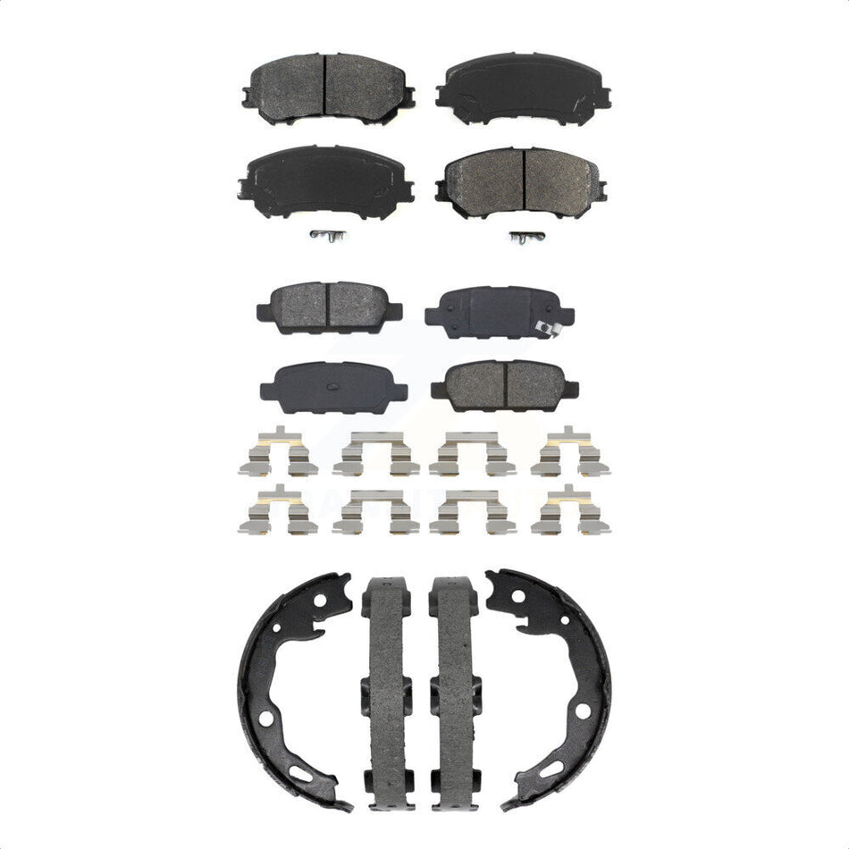 Front Rear Semi-Metallic Brake Pads And Parking Shoes Kit For Nissan Rogue Sport Qashqai KSN-100955