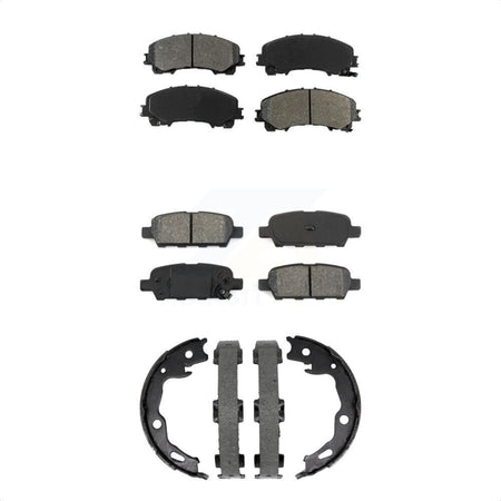 Front Rear Semi-Metallic Brake Pads And Parking Shoes Kit For Nissan Rogue KSN-100956