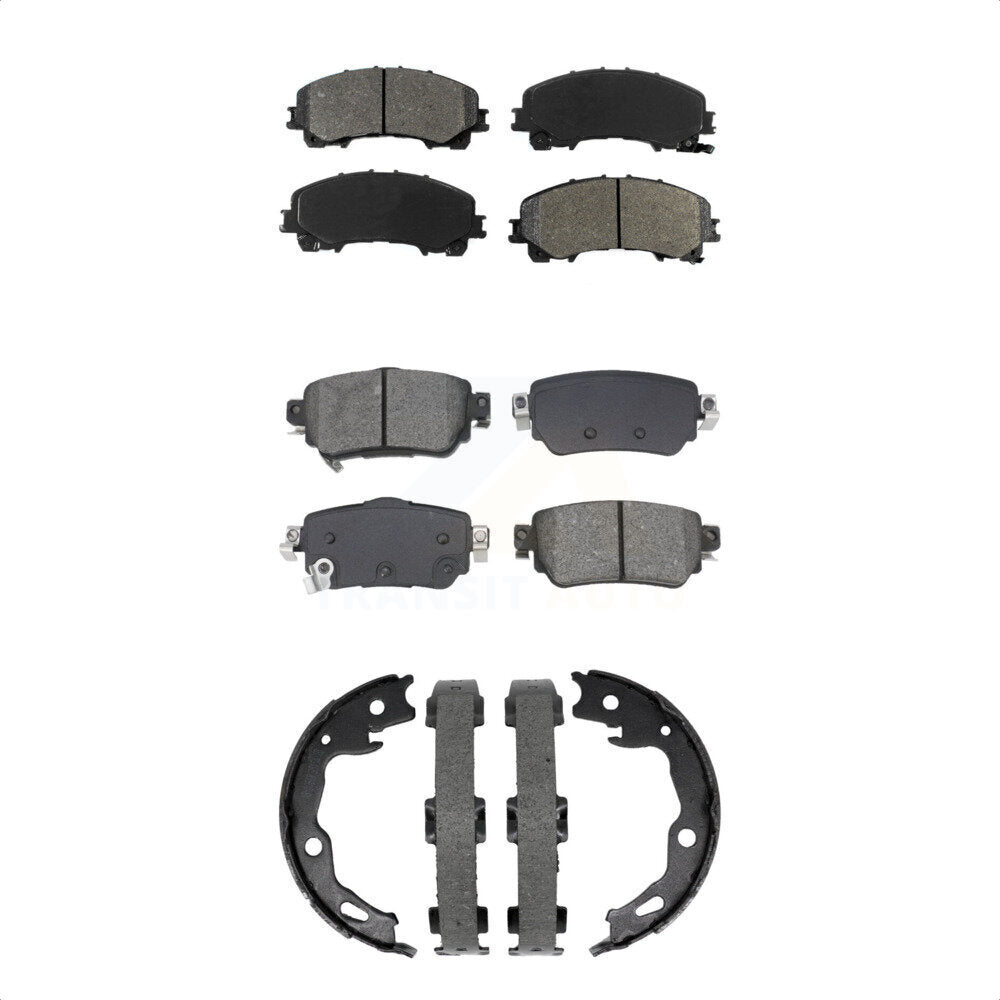 Front Rear Semi-Metallic Brake Pads And Parking Shoes Kit For Nissan Rogue KSN-100957