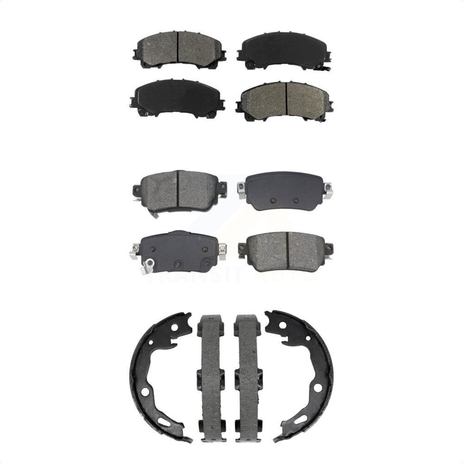 Front Rear Semi-Metallic Brake Pads And Parking Shoes Kit For Nissan Rogue KSN-100957