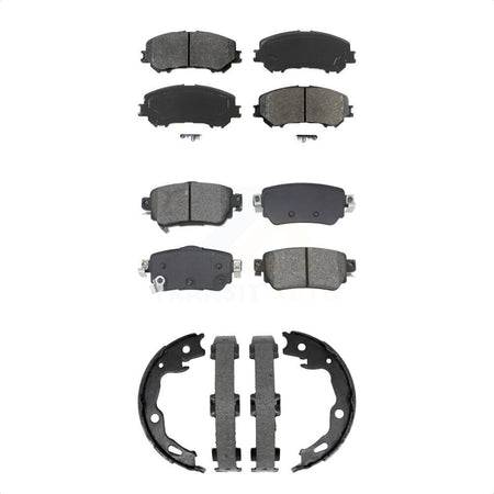 Front Rear Semi-Metallic Brake Pads And Parking Shoes Kit For Nissan Rogue Sport Qashqai KSN-100958