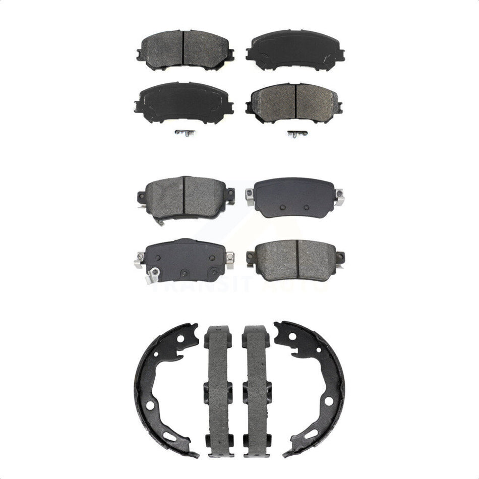 Front Rear Semi-Metallic Brake Pads And Parking Shoes Kit For Nissan Rogue Sport Qashqai KSN-100958