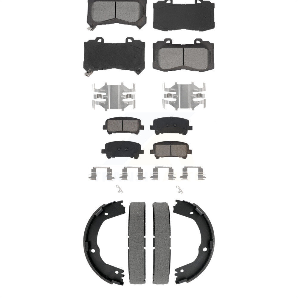 Front Rear Semi-Metallic Brake Pads & Parking Shoes Kit For Chevrolet Colorado GMC Canyon KSN-100959