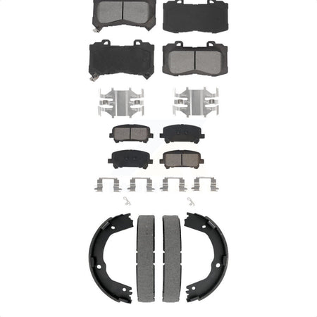 Front Rear Semi-Metallic Brake Pads & Parking Shoes Kit For Chevrolet Colorado GMC Canyon KSN-100959