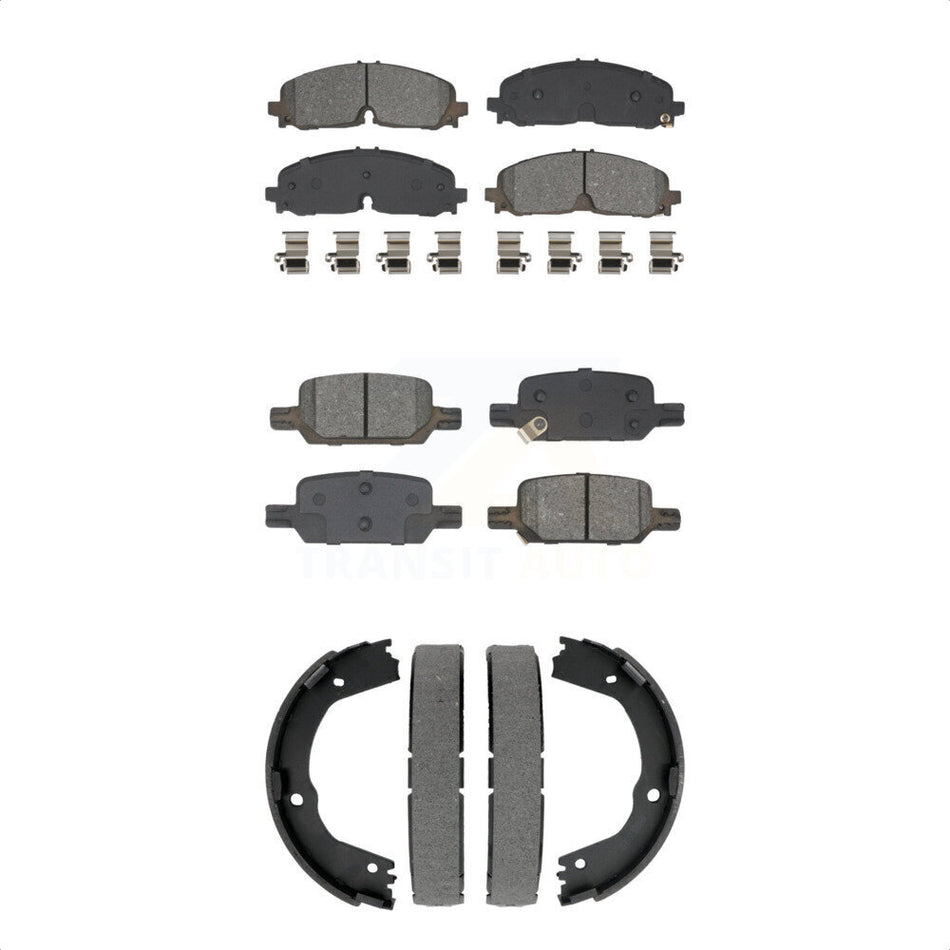 Front Rear Semi-Metallic Brake Pads & Parking Shoes Kit For Chevrolet Colorado GMC Canyon KSN-100960