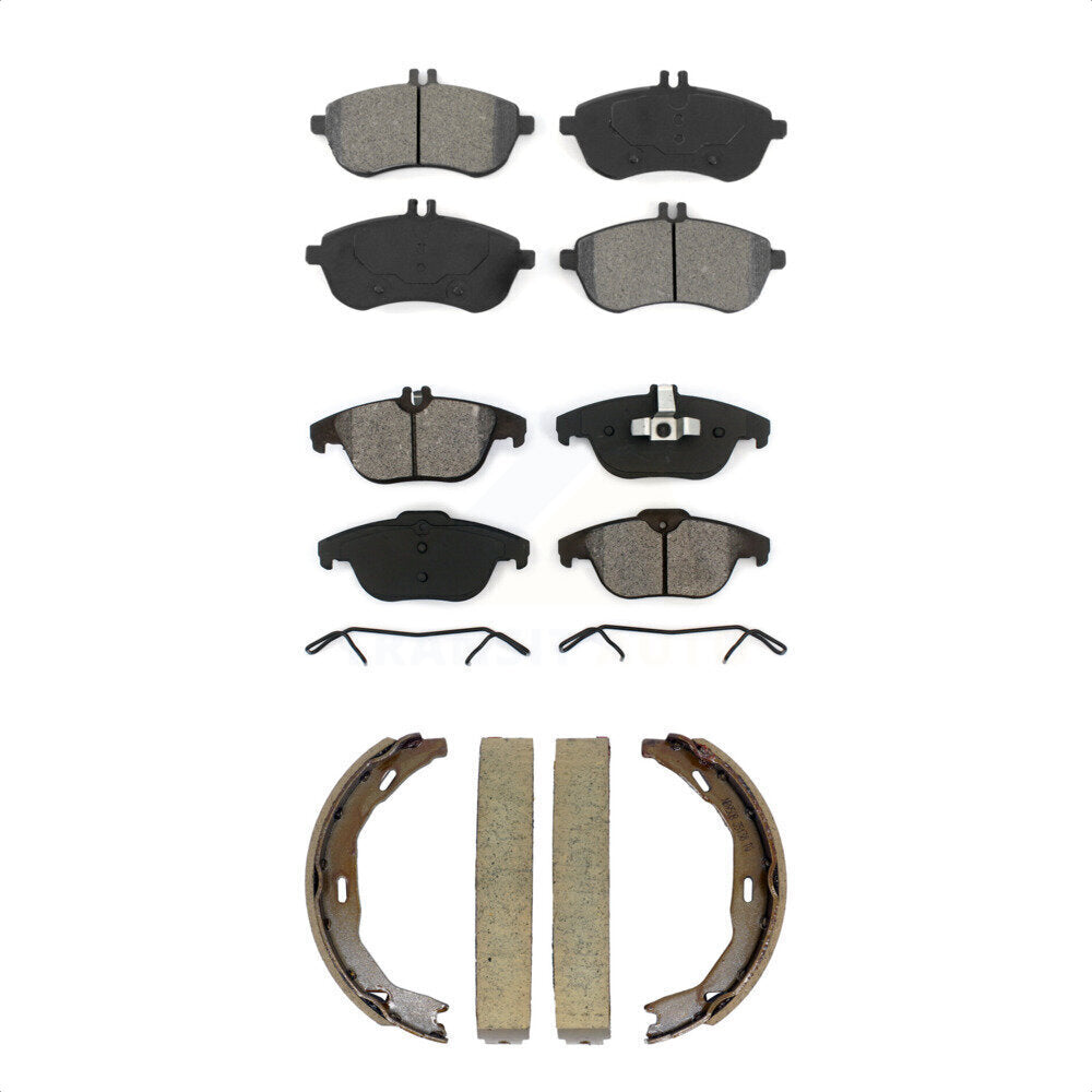 Front Rear Semi-Metallic Brake Pads And Parking Shoe Kit For Mercedes-Benz C300 C250 C230 KSN-100961
