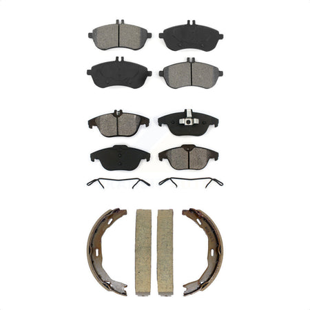 Front Rear Semi-Metallic Brake Pads And Parking Shoe Kit For Mercedes-Benz C300 C250 C230 KSN-100961