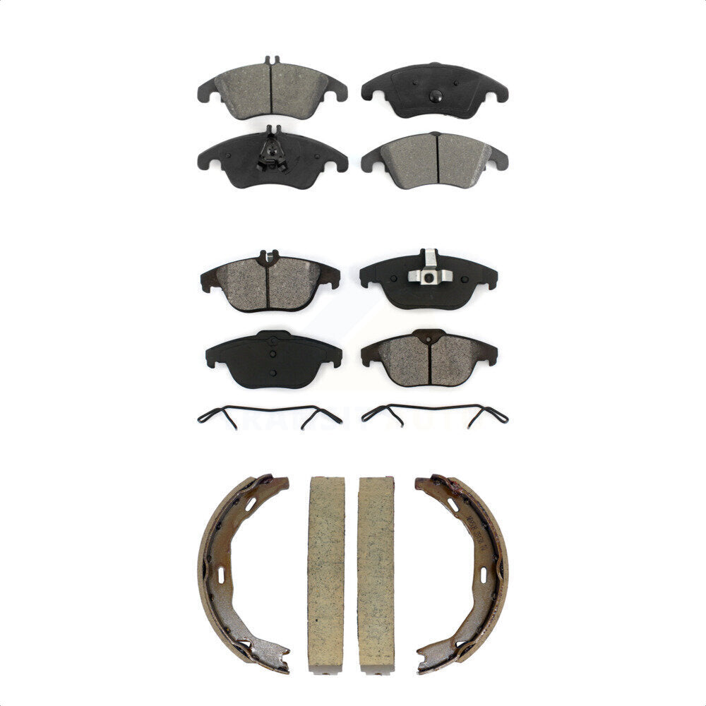 Front Rear Semi-Metallic Brake Pads And Parking Shoe Kit For Mercedes-Benz C300 E350 C350 KSN-100962