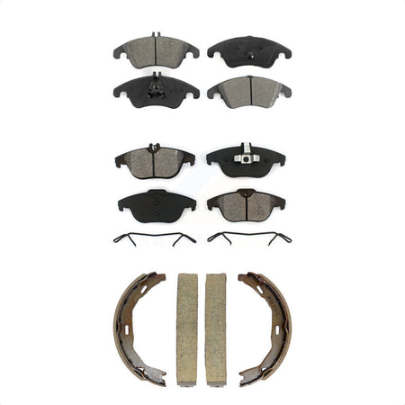 Front Rear Semi-Metallic Brake Pads And Parking Shoe Kit For Mercedes-Benz C300 E350 C350 KSN-100962