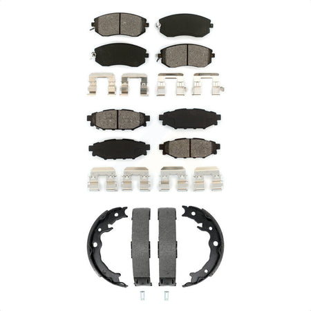 Front Rear Semi-Metallic Brake Pads And Parking Shoes Kit For Subaru Forester Impreza XV KSN-100964