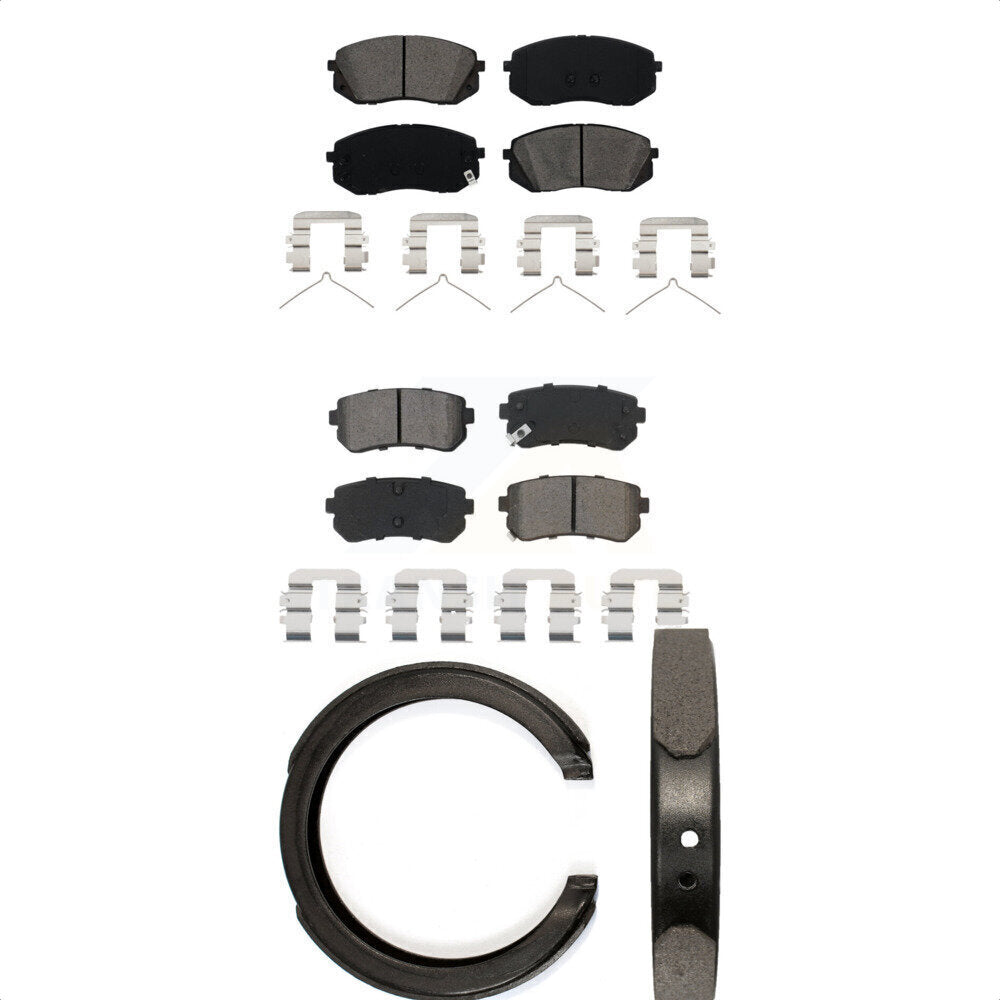 Front Rear Semi-Metallic Brake Pads And Parking Shoes Kit For Kia Optima KSN-100967