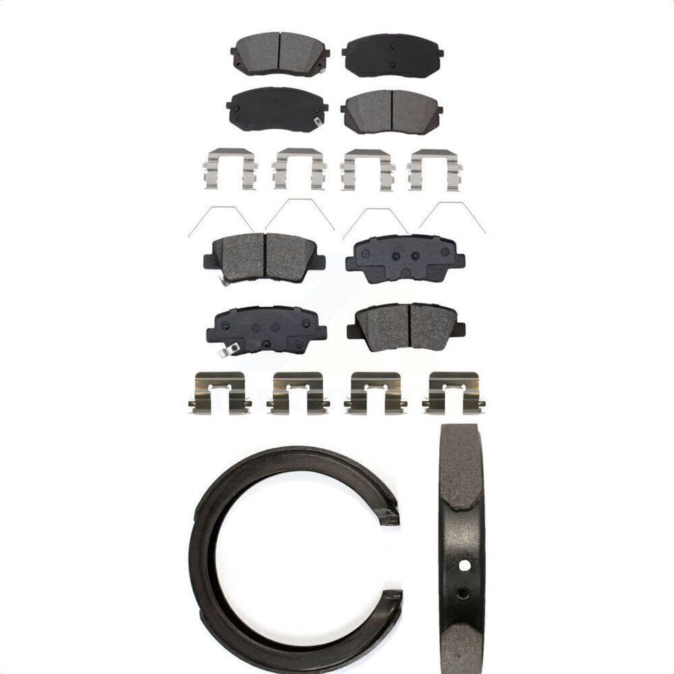 Front Rear Semi-Metallic Brake Pads And Parking Shoes Kit For Kia Optima KSN-100968