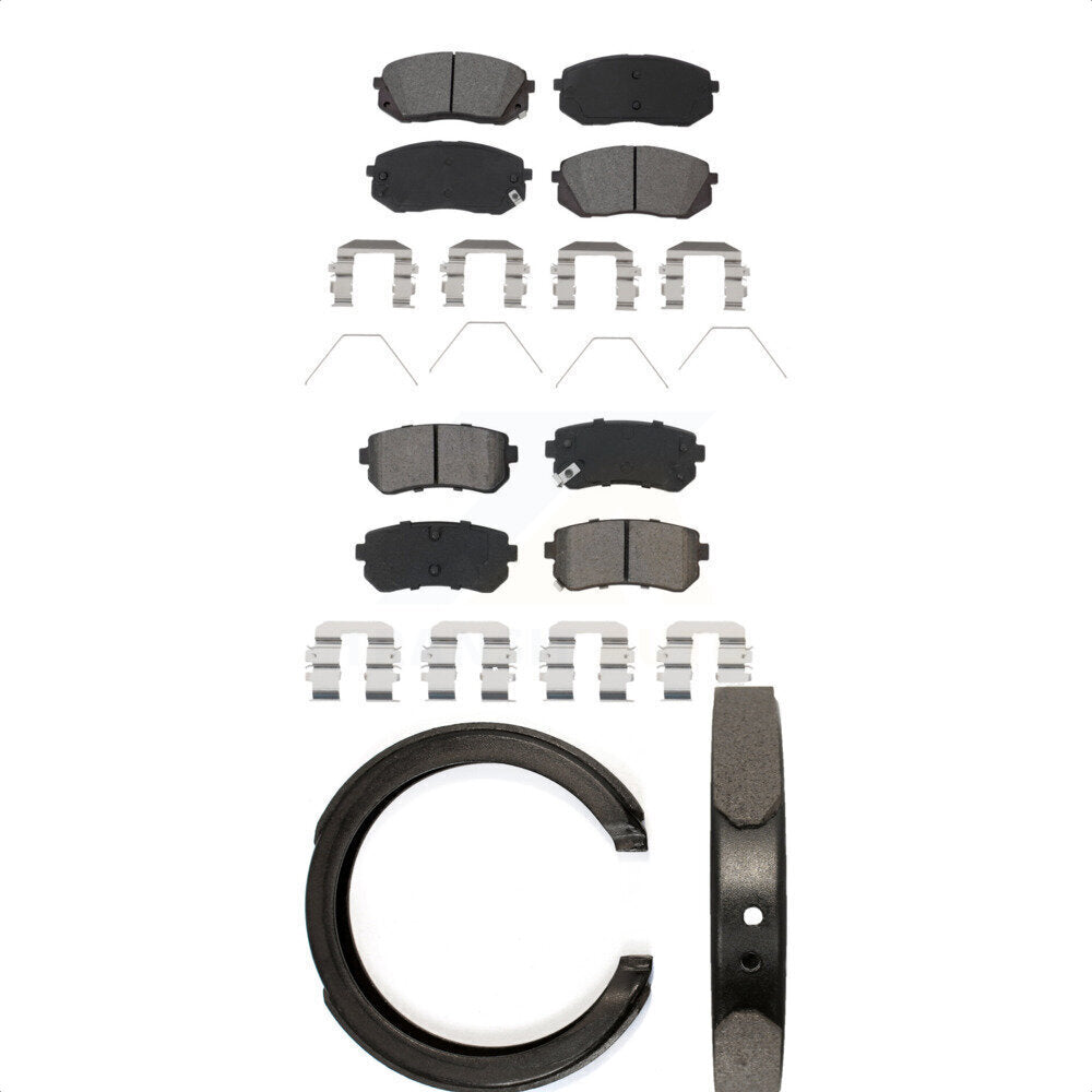 Front Rear Semi-Metallic Brake Pads And Parking Shoes Kit For Kia Optima KSN-100969