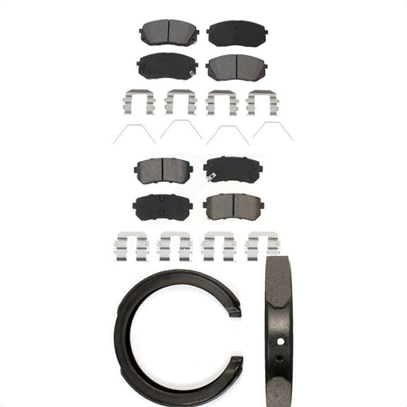 Front Rear Semi-Metallic Brake Pads And Parking Shoes Kit For Kia Optima KSN-100969