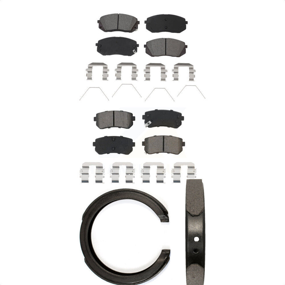 Front Rear Semi-Metallic Brake Pads And Parking Shoes Kit For Kia Optima KSN-100969