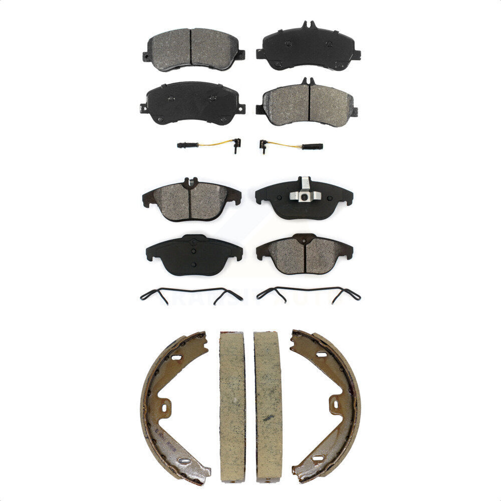 Front Rear Semi-Metallic Brake Pads And Parking Shoes Kit For Mercedes-Benz GLK350 GLK250 KSN-100973