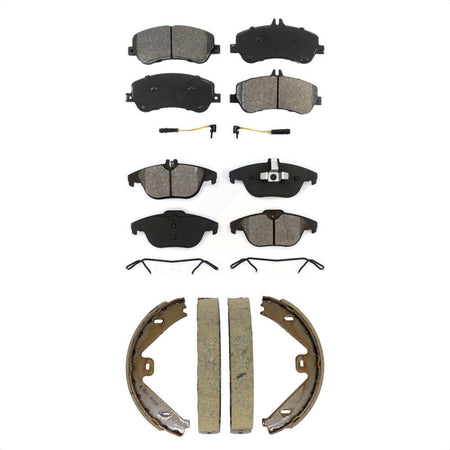 Front Rear Semi-Metallic Brake Pads And Parking Shoes Kit For Mercedes-Benz GLK350 GLK250 KSN-100973