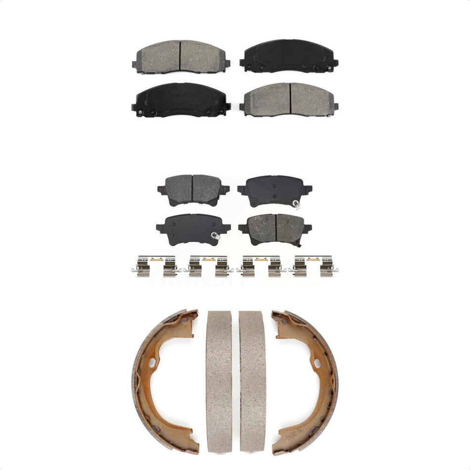Front Rear Semi-Metallic Brake Pads And Parking Shoes Kit For Jeep Wrangler Gladiator KSN-100976