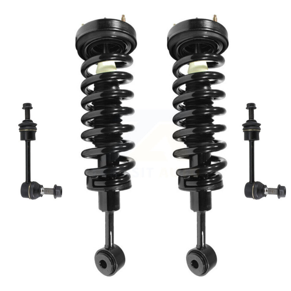 Front Complete Shock Assembly And TOR Link Kit For 2004 Ford F-150 4WD Excludes Rear Wheel Drive Vehicles With Torsion Suspension Lift Kits KSS-100502