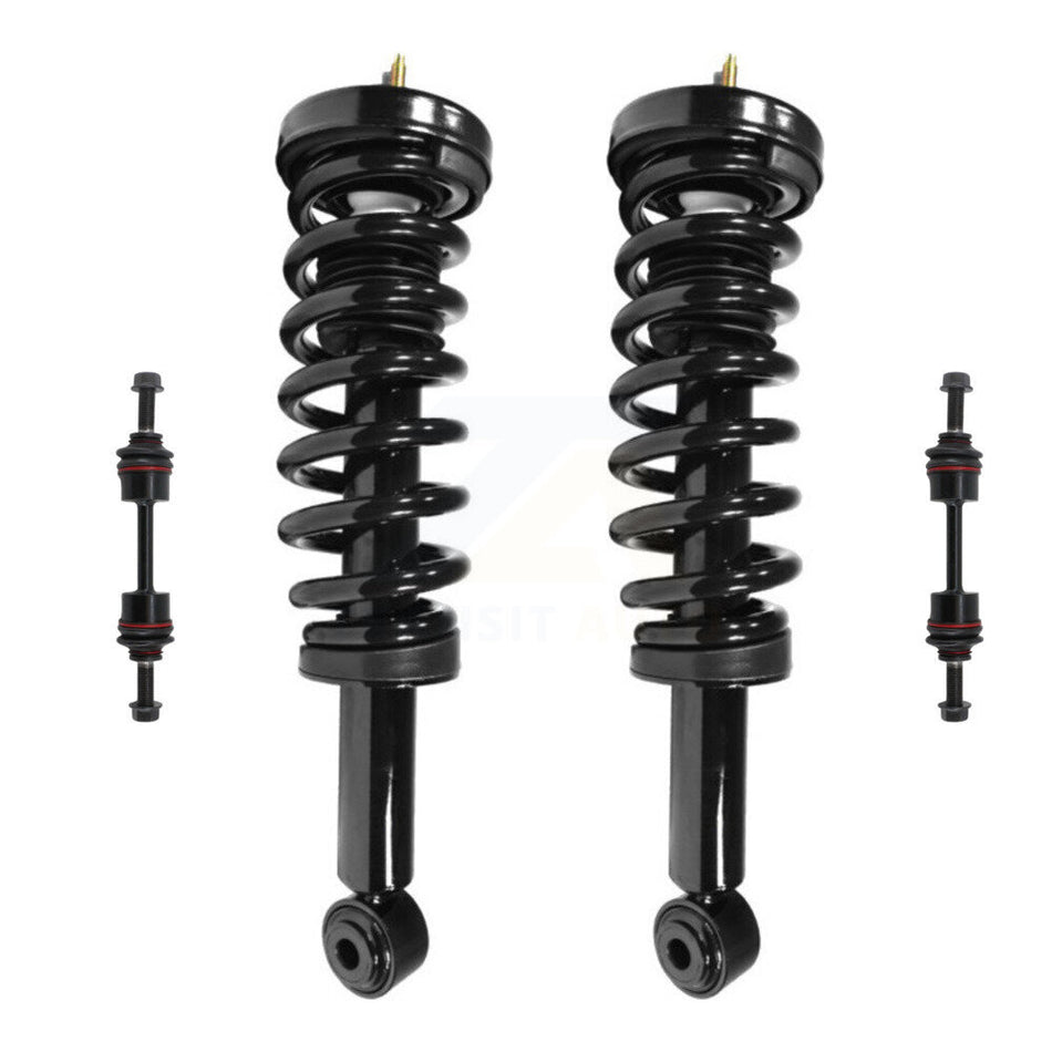 Front Complete Shock Assembly And TOR Link Kit For Ford F-150 Excludes Rear Wheel Drive Torsion Suspension KSS-100512