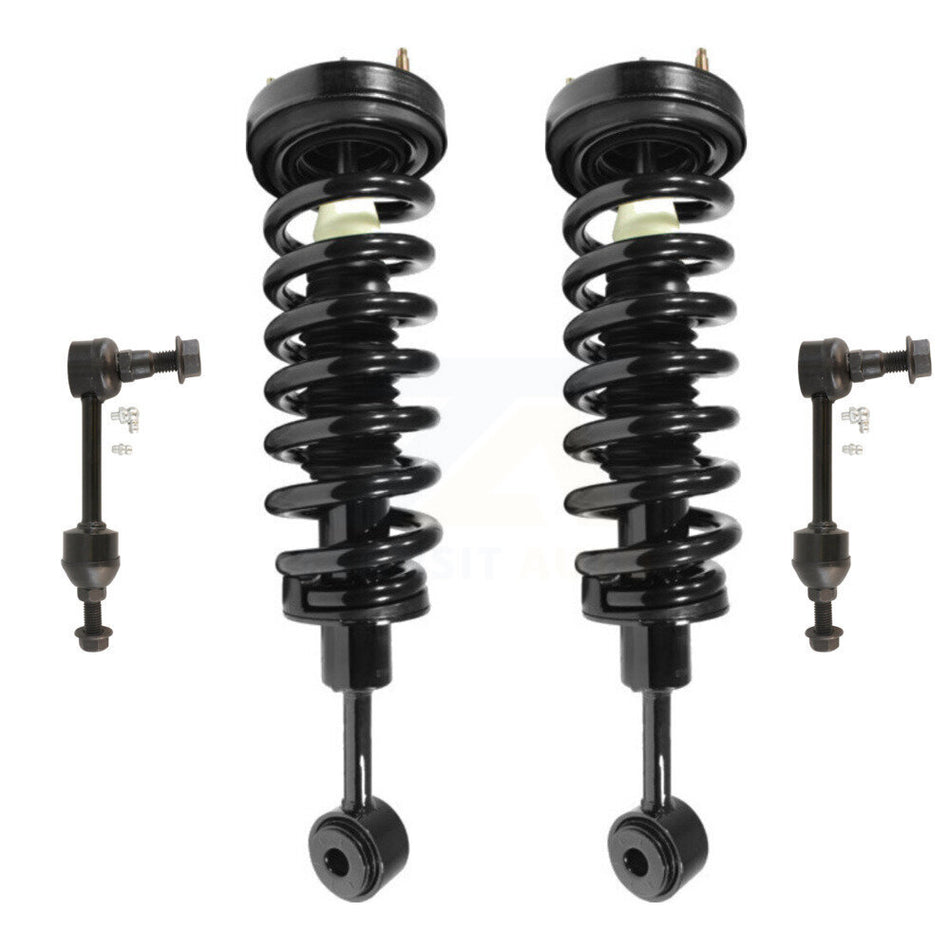 Front Complete Shock Assembly And TQ Link Kit For 2004 Ford F-150 4WD Excludes Rear Wheel Drive Vehicles With Torsion Suspension Lift Kits KSS-100825