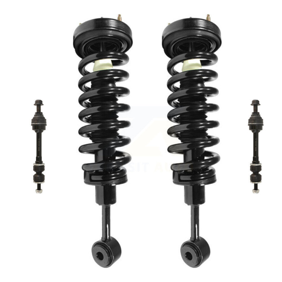 Front Complete Shock Assembly And TQ Link Kit For 2006-2008 Ford F-150 Lincoln Mark LT Excludes Rear Wheel Drive Vehicles With Torsion Suspension Lift Kits 4WD KSS-100826