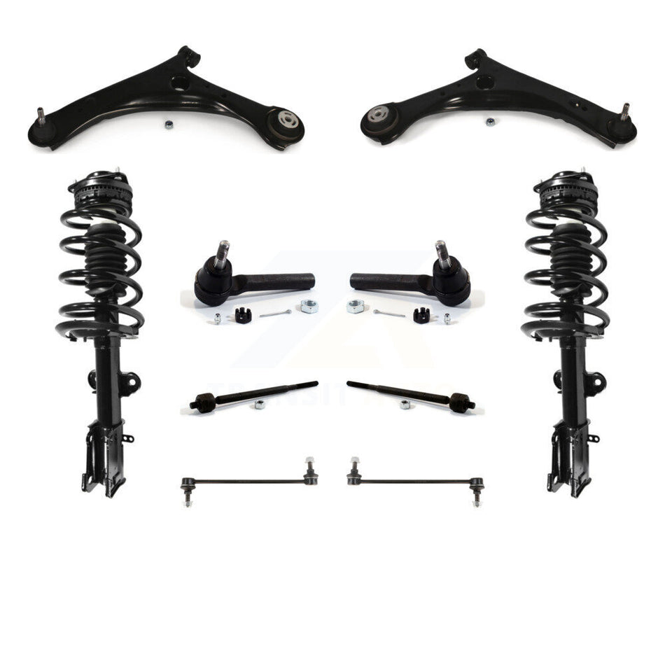 Front Control Arms And Complete Shock Tie Rods Link Sway Bar Kit (10Pc) For 2008-2010 Chrysler Town & Country Dodge Grand Caravan EXCLUDES MODELS WITH NIVOMAT REAR SUSPENSION KSS-103927