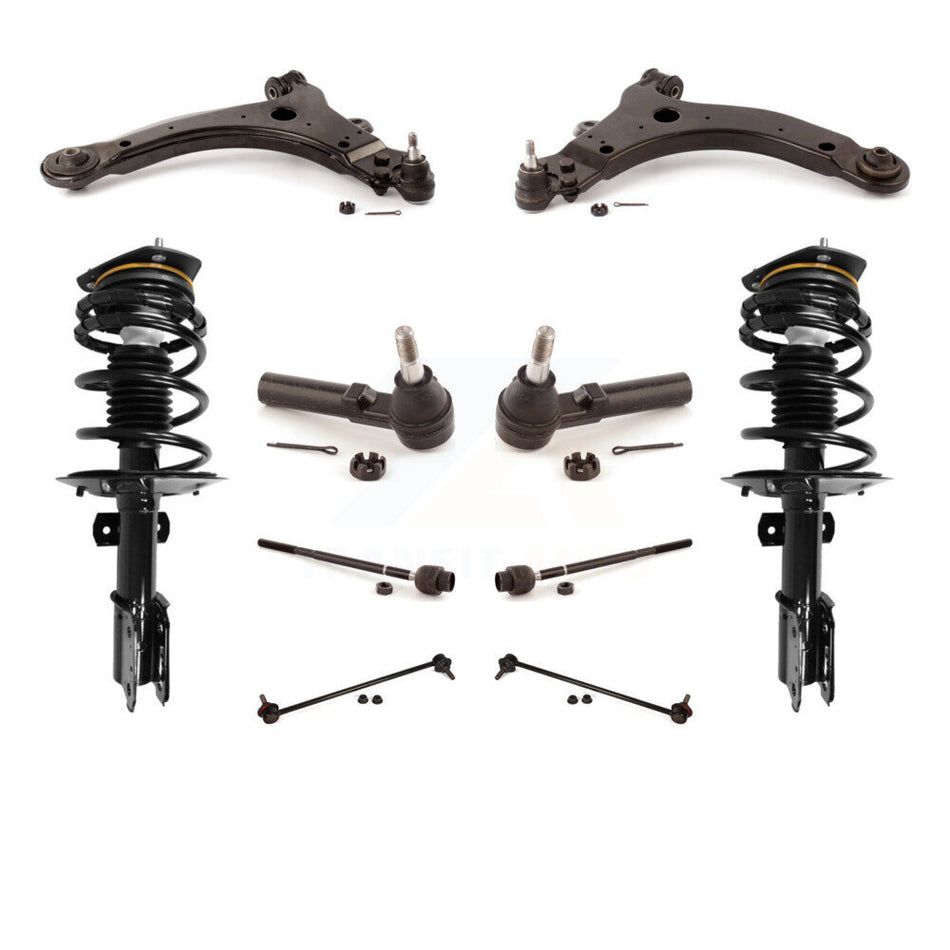 Front Control Arms Assembly And Complete Shock Tie Rods Link Sway Bar Suspension Kit (10Pc) For Pontiac Grand Prix KSS-103938