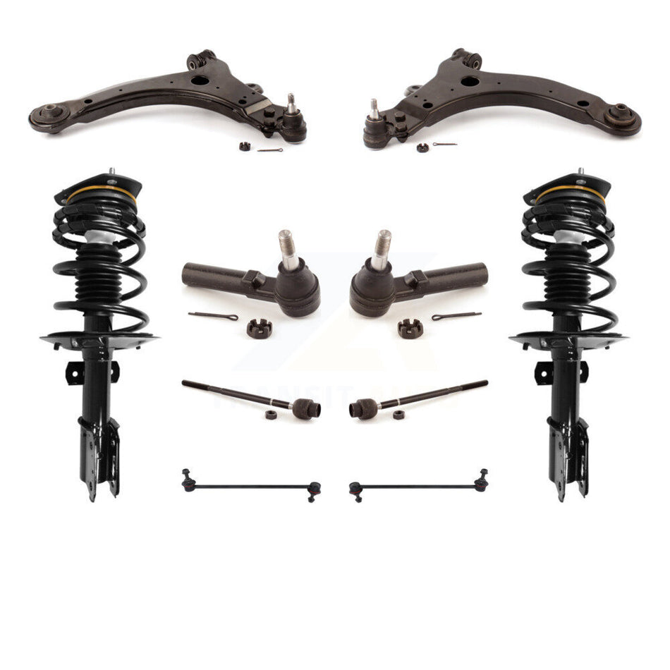 Front Control Arms Assembly And Complete Shock Tie Rods Link Sway Bar Suspension Kit (10Pc) For Pontiac Grand Prix KSS-103938