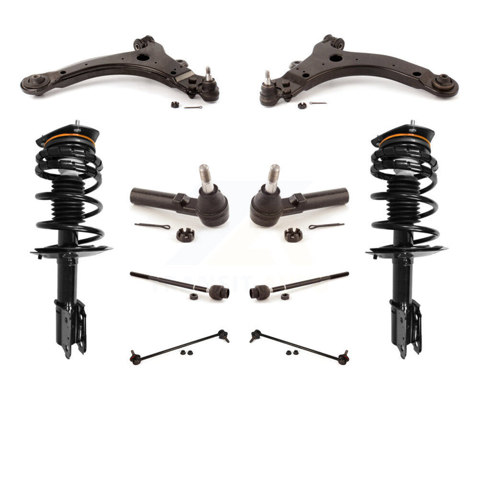 Front Control Arms And Complete Shock Tie Rods Link Sway Bar Suspension Kit (10Pc) For 2008-2009 Buick LaCrosse Allure Excludes 17" 18" Wheels Police Taxi Models 5.3L KSS-103941
