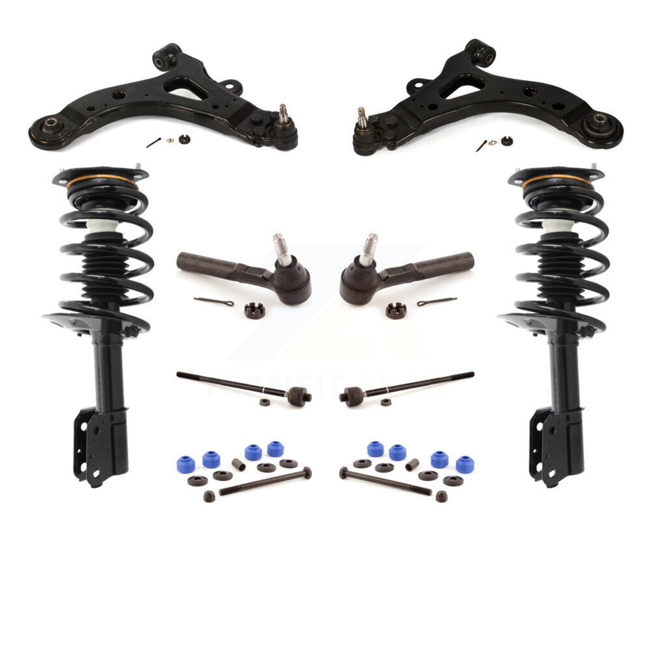 Front Control Arms Assembly And Complete Shock Tie Rods Link Sway Bar Suspension Kit (10Pc) For Buick Rendezvous Pontiac Aztek KSS-103952