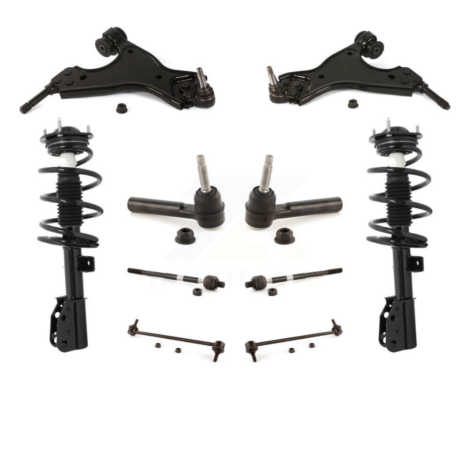 Front Control Arms Assembly And Complete Shock Tie Rods Link Sway Bar Suspension Kit (10Pc) For Chevrolet Traverse GMC Acadia Buick Enclave Limited KSS-103955