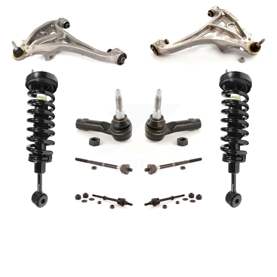 Front Control Arms Complete Shock Tie Rods Link Sway Bar Kit (10Pc) For 2006 Ford F-150 4WD Excludes Rear Wheel Drive Vehicles With Torsion Suspension Lift Kits KSS-103959