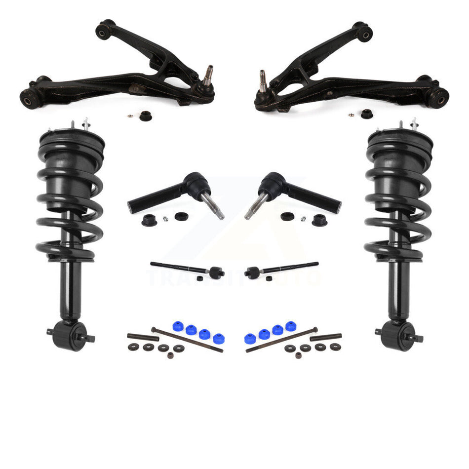 Front Control Arms Assembly And Complete Shock Tie Rods Link Sway Bar Suspension Kit (10Pc) For 2014-2016 Chevrolet Silverado 1500 GMC Sierra Excludes All Wheel Drive RWD KSS-103970