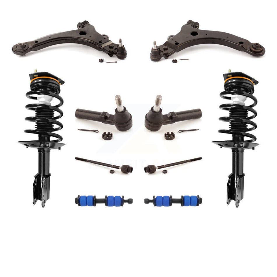 Front Arms Complete Shock Tie Rods Link Sway Bar Kit (10Pc) For 98-02 Oldsmobile Intrigue KSS-103982