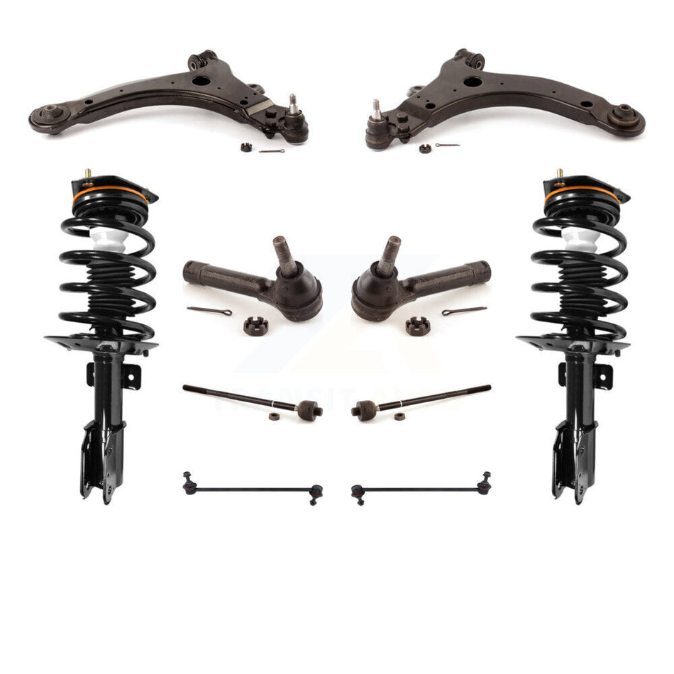 Front Control Arms Assembly And Complete Shock Tie Rods Link Sway Bar Suspension Kit (10Pc) For 2005 Pontiac Montana Base with FWD Excludes All Wheel Drive KSS-103983