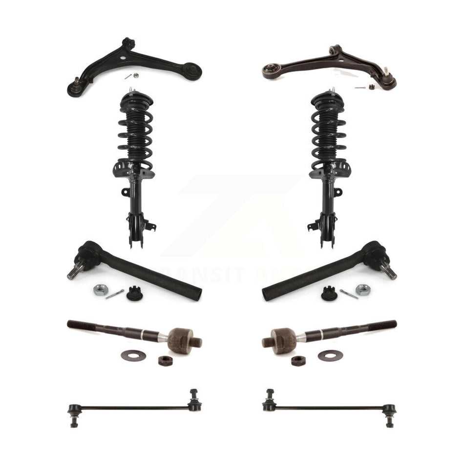 Front Control Arms Assembly And Complete Shock Tie Rods Link Sway Bar Suspension Kit (10Pc) For Honda Odyssey KSS-103989
