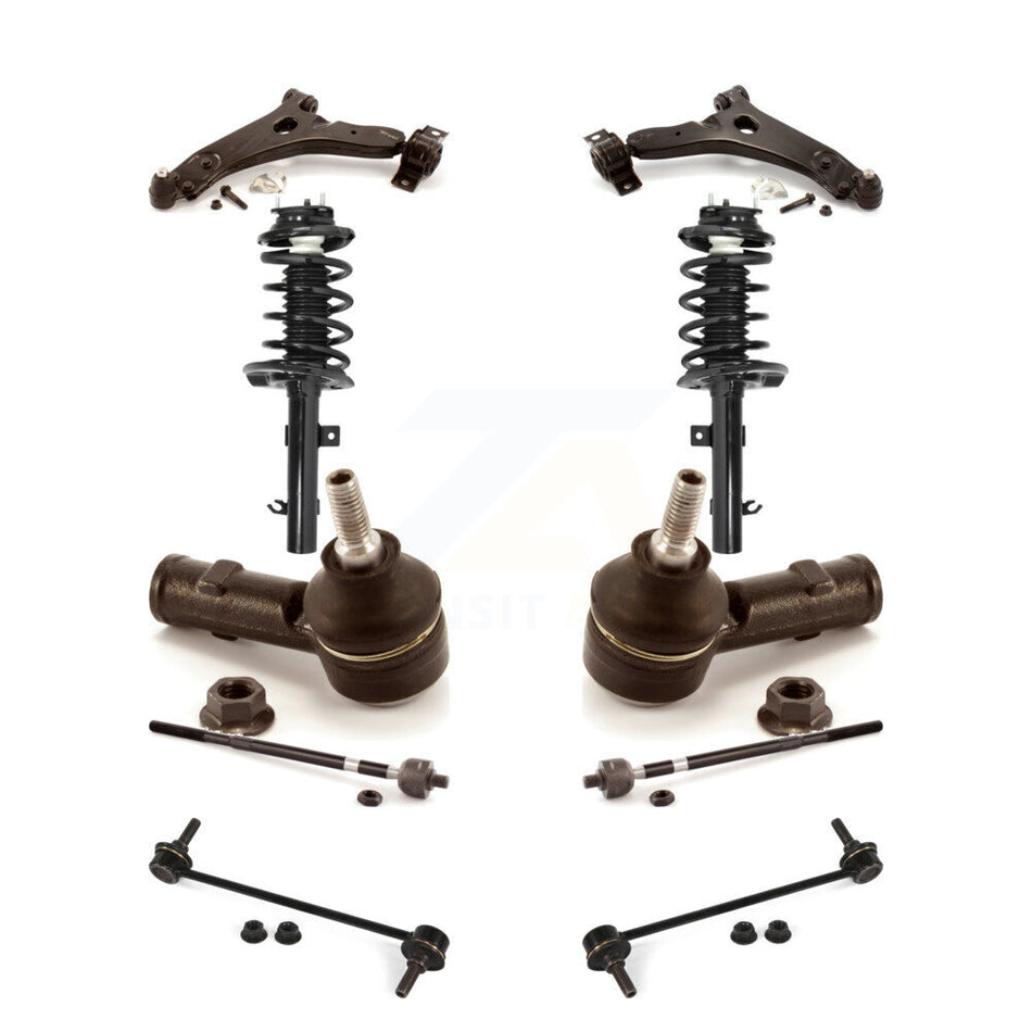Front Control Arms And Complete Shock Tie Rods Link Sway Bar Kit (10Pc) For Ford Focus KSS-103997