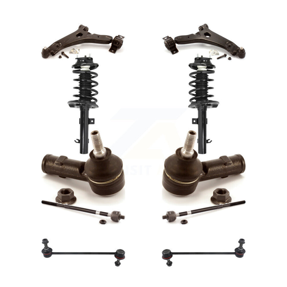 Front Control Arms And Complete Shock Tie Rods Link Sway Bar Kit (10Pc) For Ford Focus KSS-103997