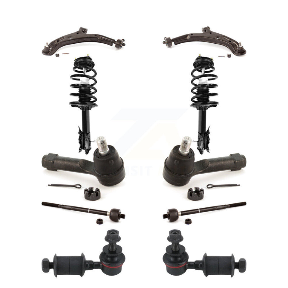 Front Control Arms And Complete Shock Tie Rods Link Sway Bar Kit (10Pc) For Nissan Sentra KSS-103998
