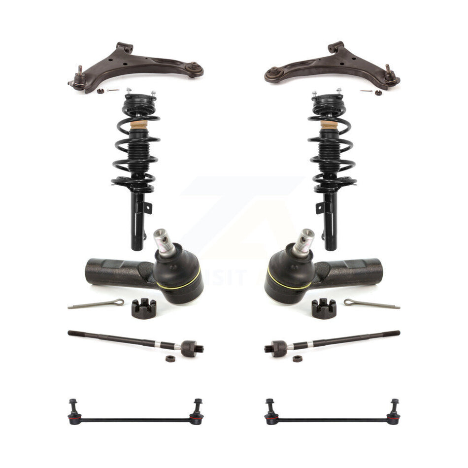 Front Arms Complete Shock Tie Rods Link Sway Bar Kit (10Pc) For 06-13 Suzuki Grand Vitara KSS-104004
