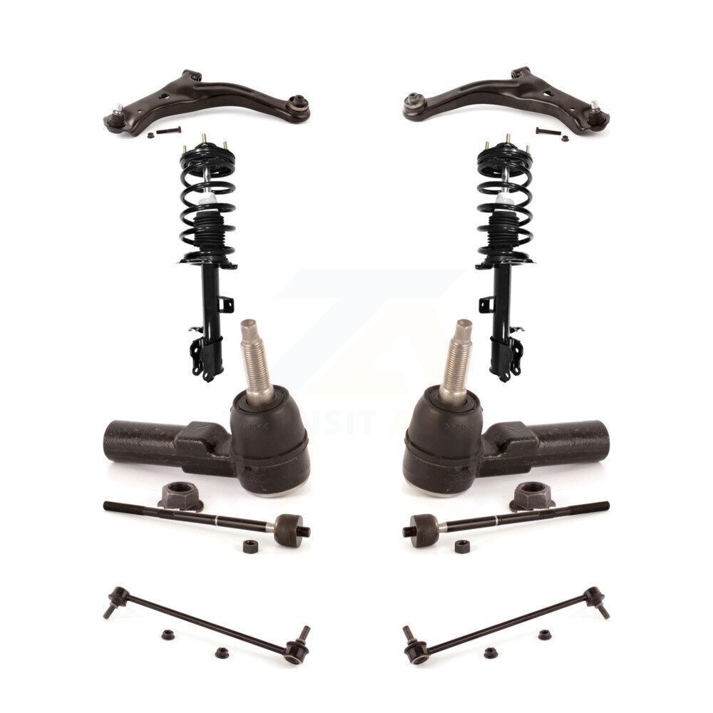 Front Arms Complete Shock Tie Rods Link Sway Bar Kit (10Pc) For Ford Escape Mazda Tribute KSS-104005