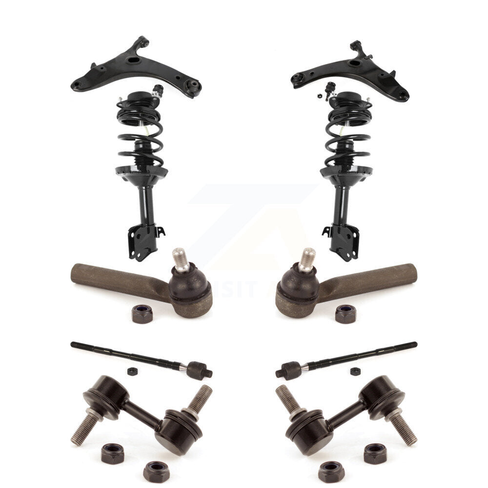 Front Arms And Complete Shock Tie Rods Link Sway Bar Kit (10Pc) For Subaru Forester KSS-104007