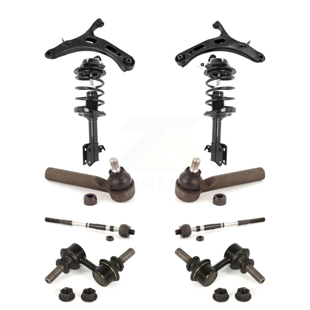 Front Arms & Complete Shock Tie Rods Link Sway Bar Kit (10Pc) For 2010-2014 Subaru Legacy KSS-104008