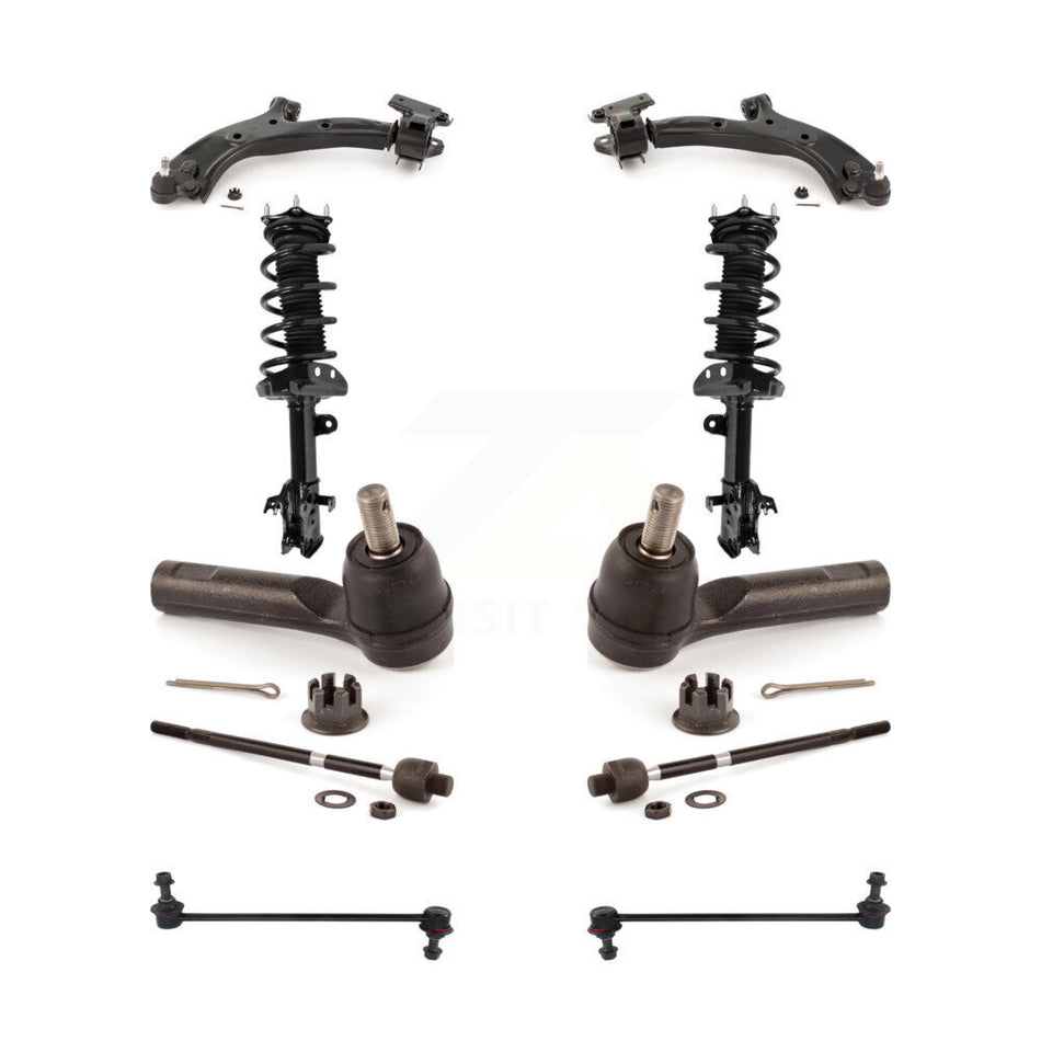 Front Control Arms And Complete Shock Tie Rods Link Sway Bar Kit (10Pc) For Honda CR-V KSS-104017